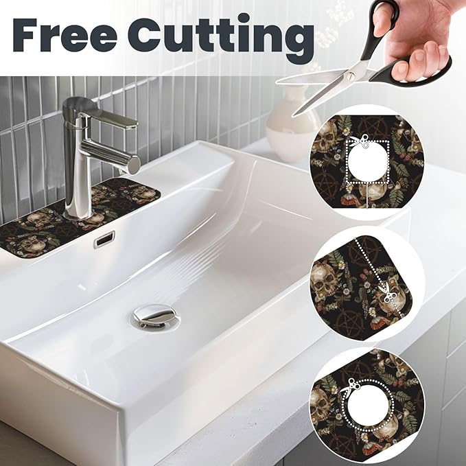 Wiccan Wicca Skull Mushroom Mushrooms Witchcraft Kitchen Sink Splash Guard