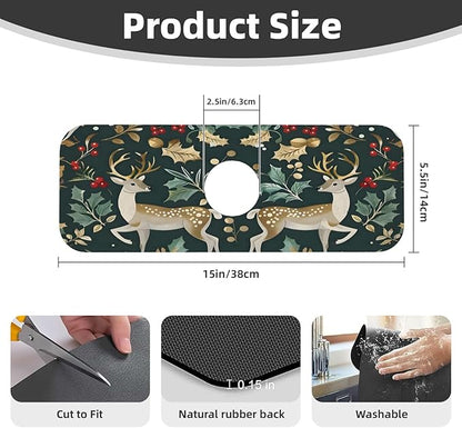 Christmas Kitchen sink faucet pad, strong water absorption, anti slip, very