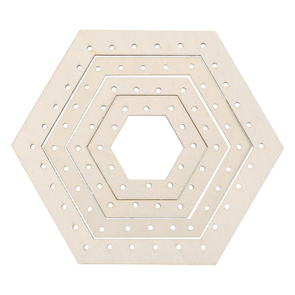 MECCANIXITY 4pcs Weaving Loom, 3.2" 4.3" 5.5" 7" Hexagon Gear Shape Weaving Loom Kit for DIY Crafting, Hanging Decor, Woven Tapestry Knitted Crafts Making