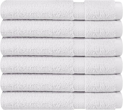 Towel and Linen Mart 100% Cotton White 6 Pack Bath Towel Set, Quick Dry, Super Absorbent, Light Weight, Soft Feel for Hotel, Spa and Bathroom (27 X 54) (White, 27 x 54 6 Pack)