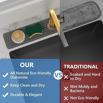 24'' Longer Faucet Mat for Kitchen Sink Stone Faucet Mat for Kitchen Sink