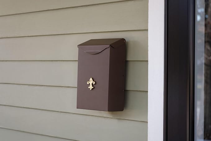 Architectural Mailboxes City Classic Wall Mount Mailbox, Bronze, Small | Galvanized steel build for outside with weather-resistant outdoor construction and a rust-resistant powder-coat finish.