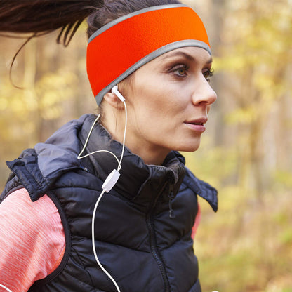 Geyoga 2 Pieces Ear Warmer Headband High Visibility Reflective Safety Headband Winter Running Headband Fleece Ear Covers for Girls Women Men