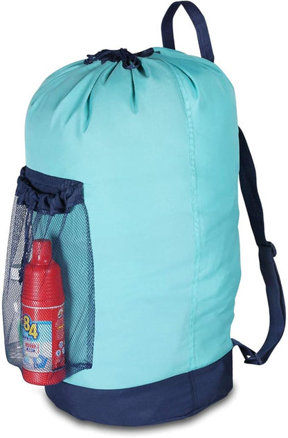 Dalykate Laundry Backpack with Shoulder Straps and Mesh Pocket Durable Nylon