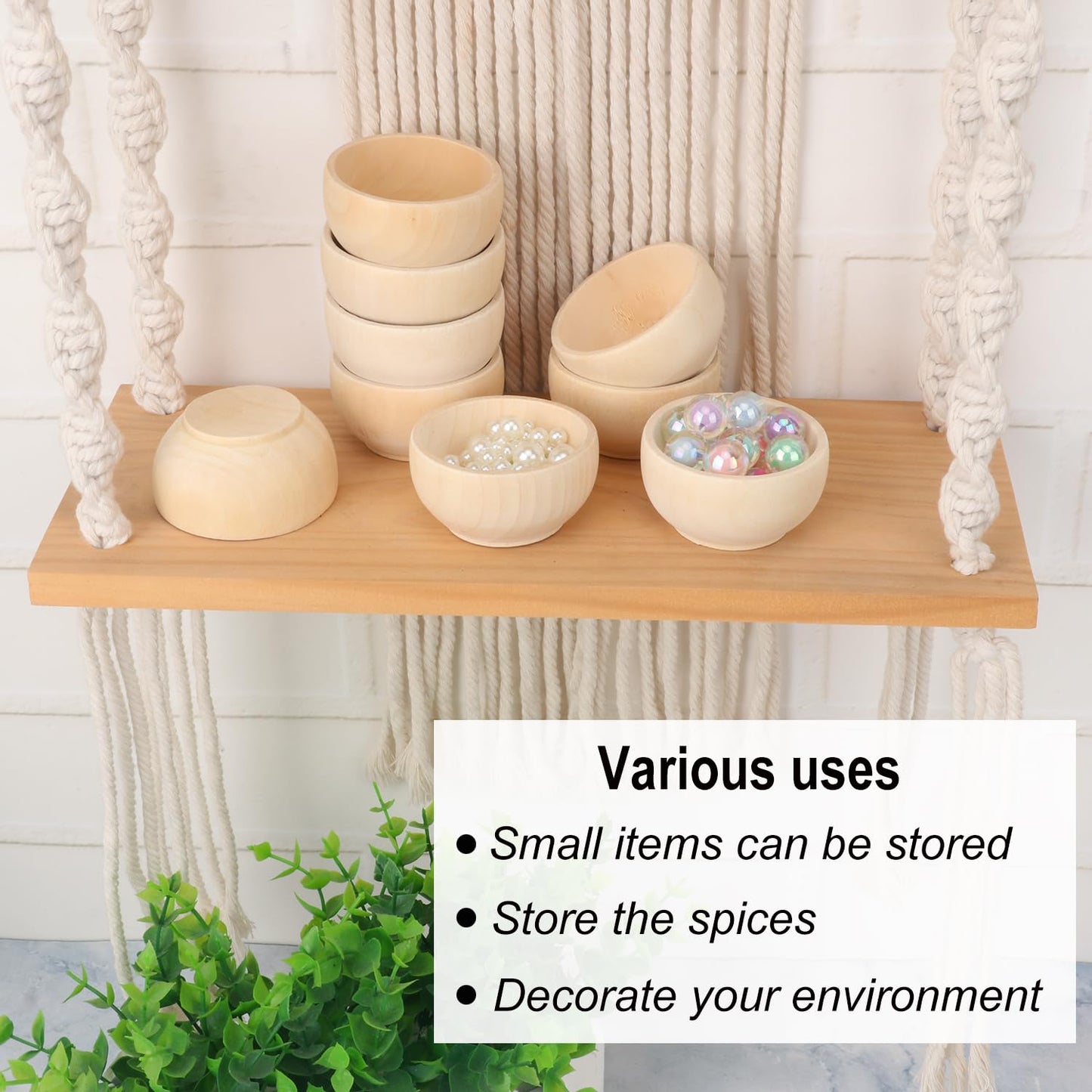 Geytetqi 50 Pack 2.2 Inches Round Wooden Bowls, Unfinished Mini Wood Bowls for Condiments, Sauces, Dips, Nuts, and Snacks