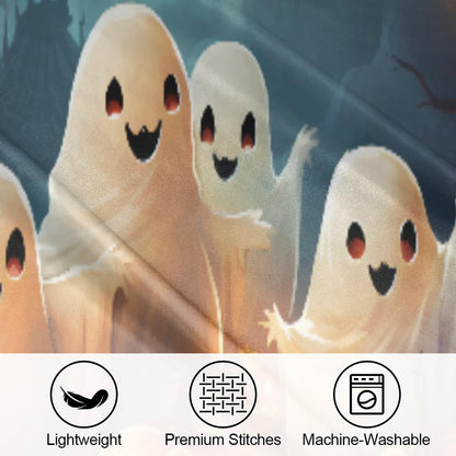 Halloween Satin Silk Pillowcase for Hair and Skin Halloween Ghosts Pillow Cases Standard Size Soft Silk Pillow Case with Envelope Closure Satin Cooling Pillow Covers (20x26 in) 1 Pack