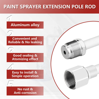 15-inch Airless Spray Gun Extension & 246215 7/8" Thread RAC X Hand-Tight tip Guard, for Graco Magnum x7 and Most Spray Guns with 7/8 in. Thread, Paints Sprayers Extensions Pole with Red Guard