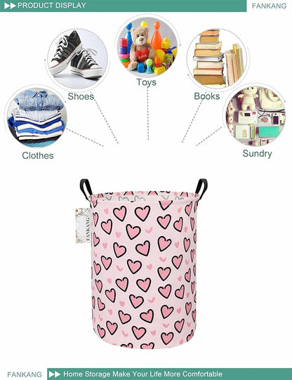 FANKANG Storage Basket, Nursery Hamper Canvas Laundry Basket Foldable