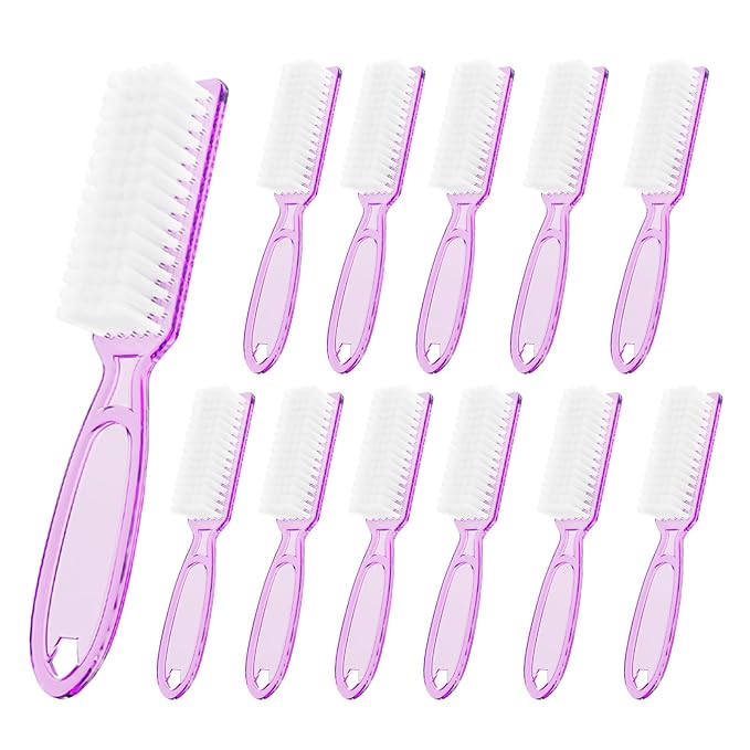 12 Pcs Handle Grip Cleaning Brushes, Hand Fingernail Nail Scrub Manicure Brush