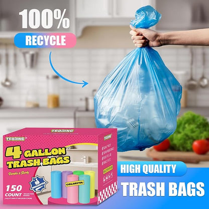 150 Count 4 Gallon Small Trash Bags