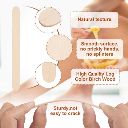VEIDIA 2000 Pcs 4.5" Wooden Craft Sticks, Ice Cream Sticks,Natural Wood Popsicle Stick for Waxing, DIY Wood Crafts, Hair Removal and Waxing Supplies, Paint Stirrer, Art Projects and Ice Pop Sticks