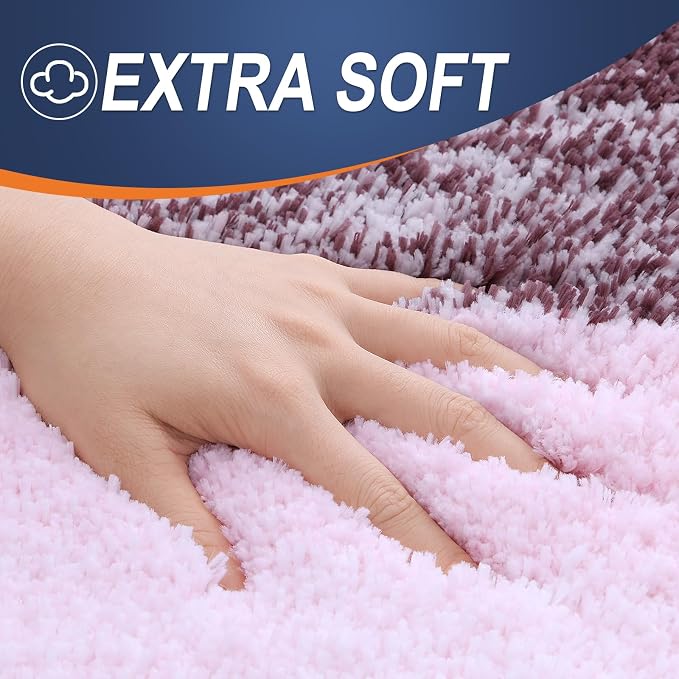OLANLY Bathroom Runner Rugs Mat 44x24, Extra Soft Absorbent Microfiber Bath Rugs, Rubber Backing, Quick Dry, Washable Long Bath Mats for Bathroom Floor, Tub and Shower, Home Decor Accessories, Mauve