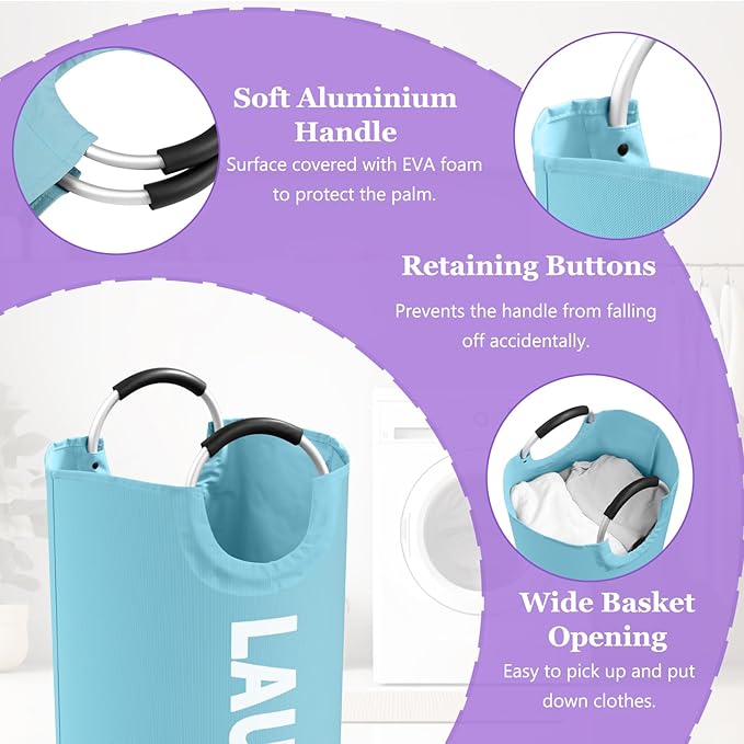 95L 3Pack Large Laundry Hamper, Foldable Laundry Basket