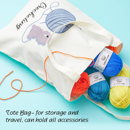INSCRAFT Crochet Kit for Beginners Adults, 30 Acrylic Yarn Skeins 1650 Yards Yarn, 105 PCS Crochet Kit with Hooks Set,Includes Canvas Tote Bag, Ideal Starter Pack for Professionals