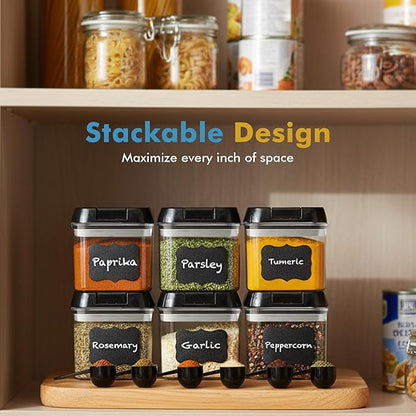 Shazo 6 PC Airtight Food Storage Containers + 6 Spoons