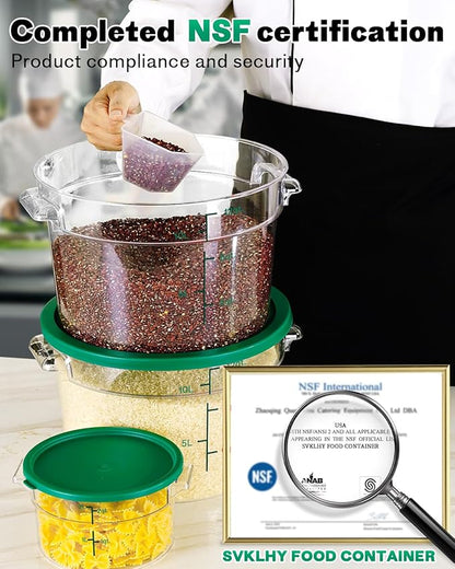 6QT NSF Round Food Storage Containers