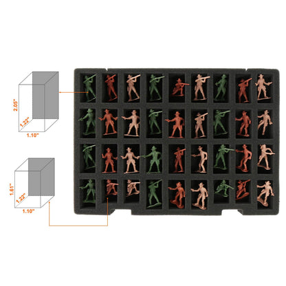 Evemodel Dual-Layer Miniature Figurine Figure Suitcase Storage Organizer 72 Slots Carrying Case