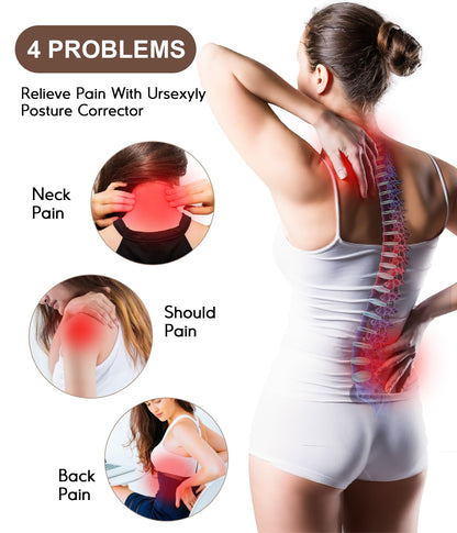 URSEXYLY Back Brace Posture Corrector for Women Adjustable Shoulder Straightener Full Back Support Upper, Lower Back Pain Relief,Spine Straightener Posture Corrector (Pink, XX-Large)