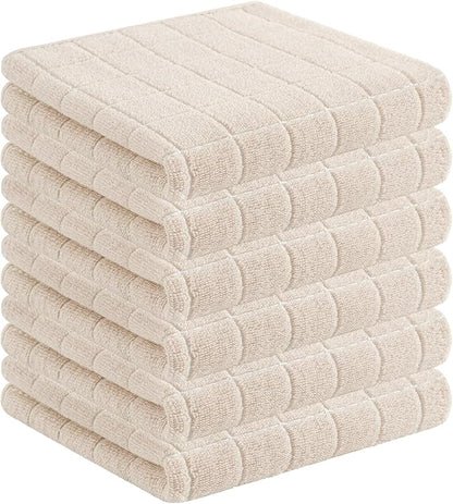 Homaxy 100% Cotton Terry Kitchen Towels, Checkered Designed, Soft and Super