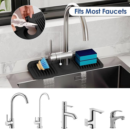 14.6 Inch Silicone Faucet Mat for Kitchen Sink Splash Guard