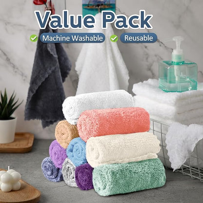 Newwiee 100 Pcs Washcloths Bulk Quick Drying Bathroom Wash Clothes 12 x 12 Inch