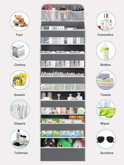Over the Door Organizer 7 Tiers - 55lb Heavy Duty Door Hanging Organizer
