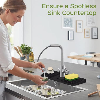 15 Inch Silicone Faucet Mat for Kitchen Sink Splash Guard – 2025 Upgraded