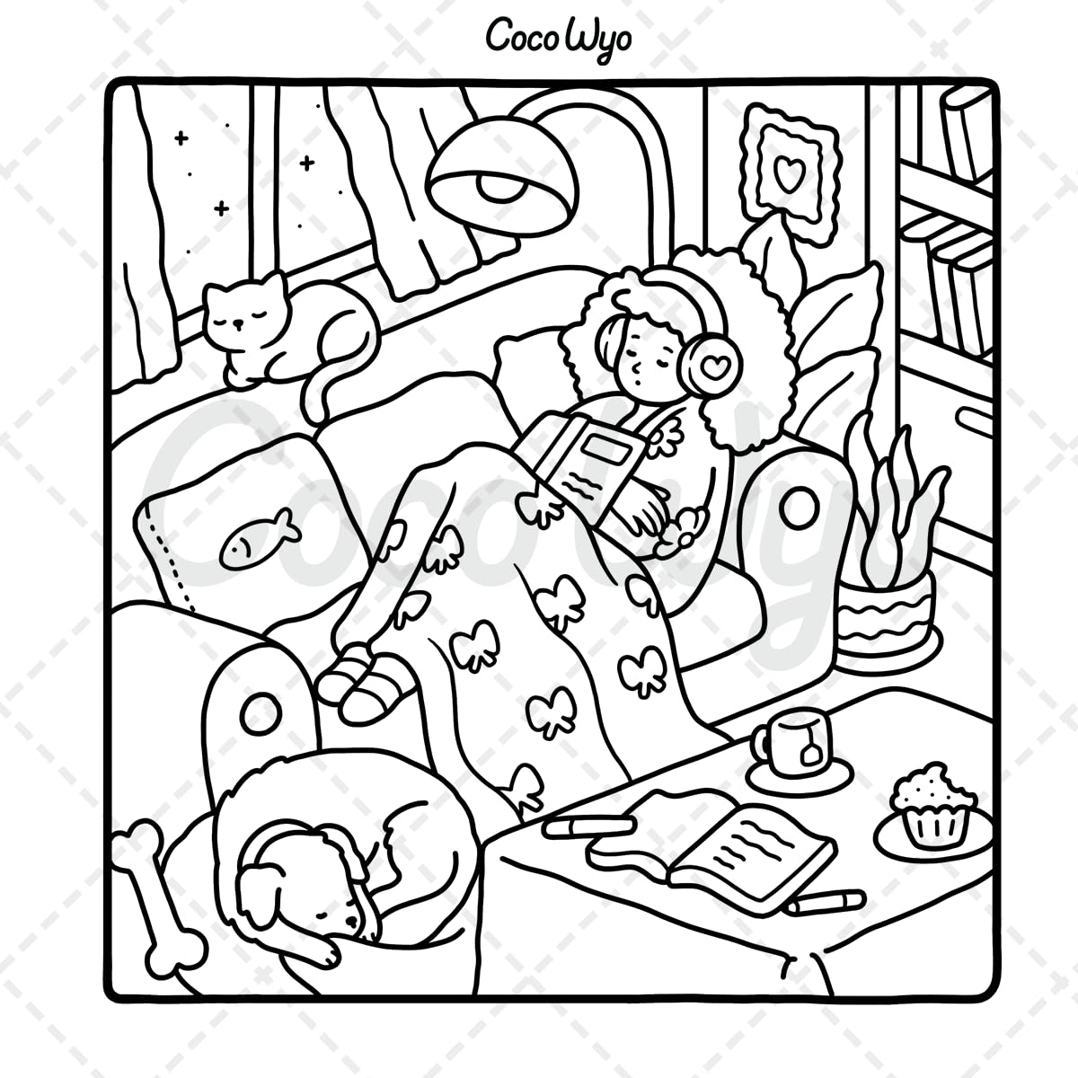 Girl Moments: Coloring Book for Adults and Teens Featuring Cute Cozy Daily Activities for Relaxation