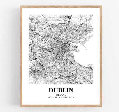 Eleville 8X10 Unframed Dublin Ireland City View Abstract Road Modern Map Art Print Poster Wall Office Home Decor Minimalist Line Art Hometown Housewarming wgn312