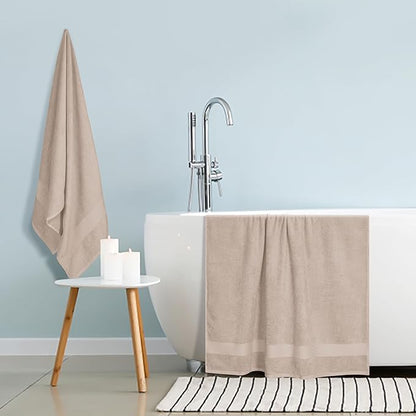 GLAMBURG Premium Cotton Oversized 2 Pack Bath Sheet 35x70-100% Pure Cotton
