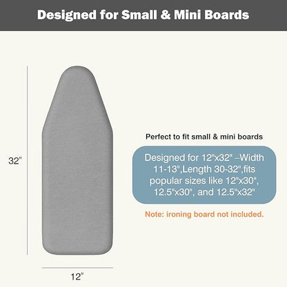Small Ironing Board Cover and Pad 12.5"x30" Small Iron Board Cover