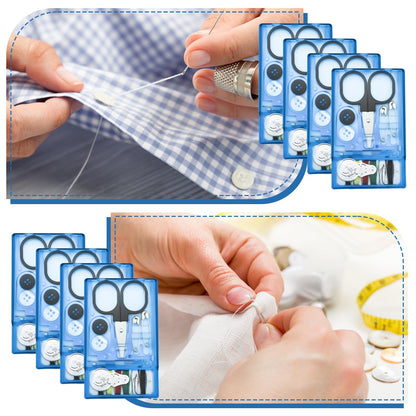 25 Boxes Mini Travel Sewing Kit Quick Fix Sewing Kits Bulk Basic Portable Pre Threaded Needle Emergency Repair Tool for Christmas Gifts Beginner Traveler Home Hotel (Blue)