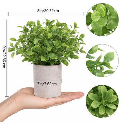 NyxGarden Small Plants Decor-Set of 3 Mini Artificial Plants, Lifelike Potted Greenery for Bathroom, Desk & Shelf Decor, No Maintenance Fake Plants for Home & Office Styling