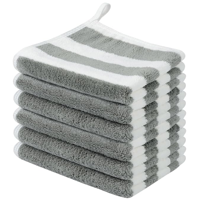 SINLAND Microfiber Facial Cloths Fast Drying Washcloth 12inch x 12inch