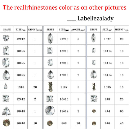 260 PCS/Pack 9 Shapes 24 Sizes Mixed Clear Crystals, Silver Sew on Glass Rhinestones,Crystal Gems Mental Flatback with Silver Claw, for Jewelry Crafts Costume DIY Garment
