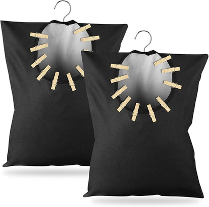 2 Pcs Clothes Pin Hanging Bag
