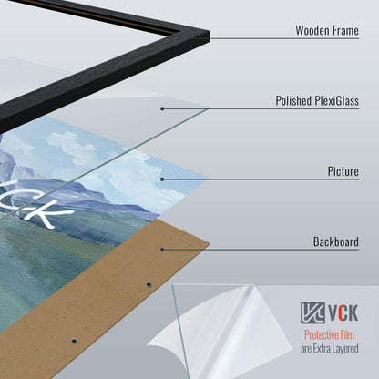 VCK 8x10 Picture Frames Black Set of 6, Wide Border Wood Poster Frame, Multi-Directional Display Family Photos, Office Prints, Studio/Gallery Artwork, Woodgrain Series, Tabletop & Wall Hanging