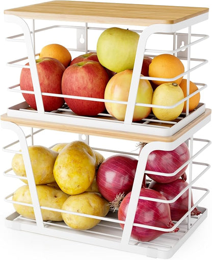 Extra Large 2 Pack Potato and Onion Storage Bins, Potato and Onion Storage