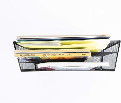 Mind Reader Vertical File Storage, Desktop Organizer, Wall Mount, Metal Mesh