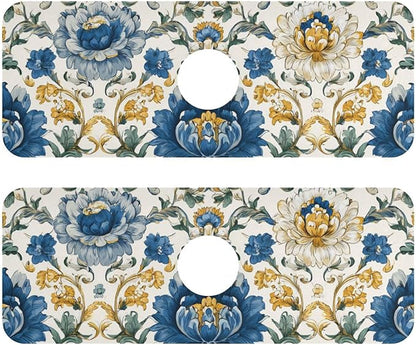 Kitchen Sink Splash Guard 2 PCS 14.7 Inch Sink Faucet Mat Splash Guard
