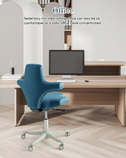 LIMKOMES Ergonomic Desk Chair with Multi-Functional Sitting Posture, Executive Chairs for Home Office Comfortable Lumbar Support (Blue)