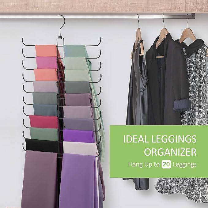 2 Pack Leggings Hangers for Closet, Metal Yoga Pant Legging Organizer Holds 40
