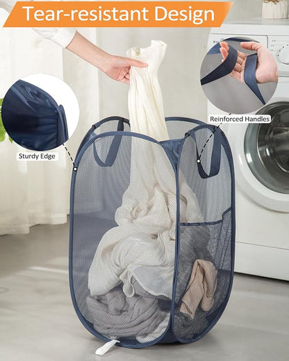 2 Pcs Durable Collapsible Laundry Baskets