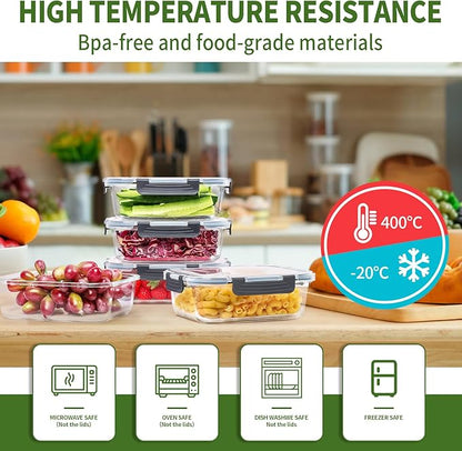 Skroam 5-Packs 36OZ Glass Food Storage Containers