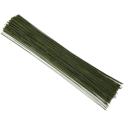 Juvale 22 Gauge Floral Wire Stems - Precut Florist Wire - Flexible Bendable Design for Floral Arrangements - Wreath & Flower Bouquet Support - 16 in, 22 Gauge, Pack of 300, Green