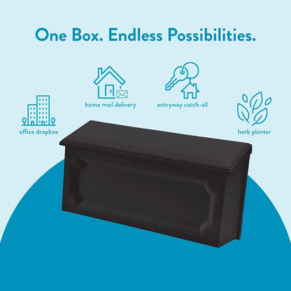 Architectural Mailboxes Windsor Plastic Wall Mount Mailbox, Black, Small | Durable rust-resistant build with weather-resistant outdoor construction.