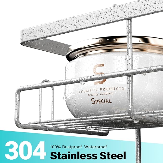 Over the Door Hanging Shower Caddy: Rustproof Hanging Organizer over the Door