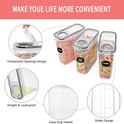 PRAKI Cereal Containers Storage Set, Cereal Dispensers