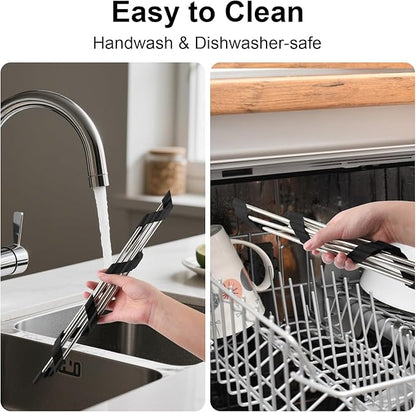 Corner Dish Drying Rack, Kitchen Sink Caddy Sponge Holder, Triangle Over The