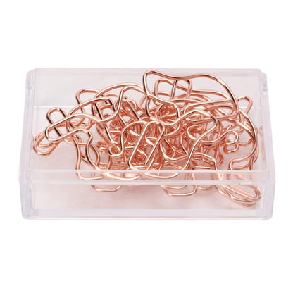 100PCS Rose Gold Cute Paper Clips, Smooth Steel Wire Paperclips Elephant Shaped Paper Clips Decorative Paperclips for Office School Supplies